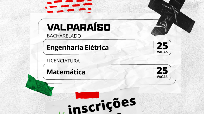 SELEÇÃO ABERTA PARA REALIZAR OS CURSOS SUPERIORES DO IFG CÂMPUS VALPARAÍSO