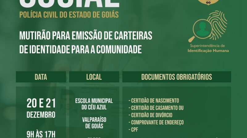POLÍCIA CIVIL REALIZA AÇÃO PARA EMISSÃO DE CARTEIRAS DE IDENTIDADE
